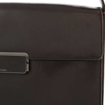 Prada Vitello Smalt Shoulder Bag Ebano 12 of 16