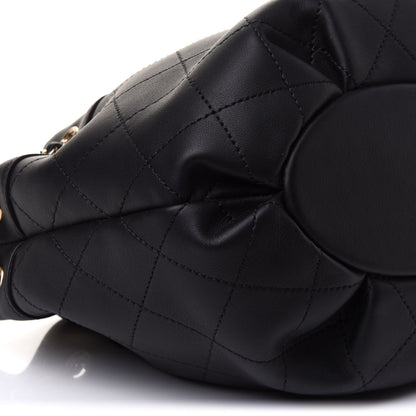 Chanel Calfskin Mini Drawstring CC Bag Black 10 of 12