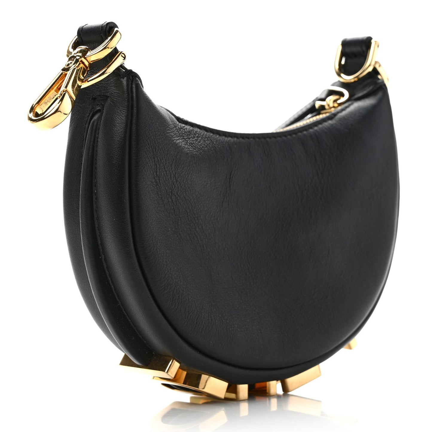 Vitello Grace Matte Nano Fendigraphy Hobo Charm Black