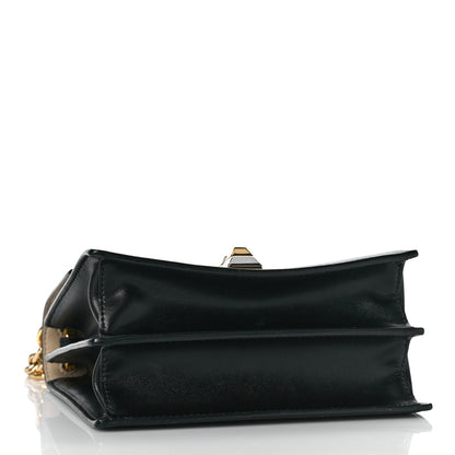 Fendi Vitello Liberty Metal Monster Eyes Small Kan I Shoulder Bag Black Gold 4 of 10