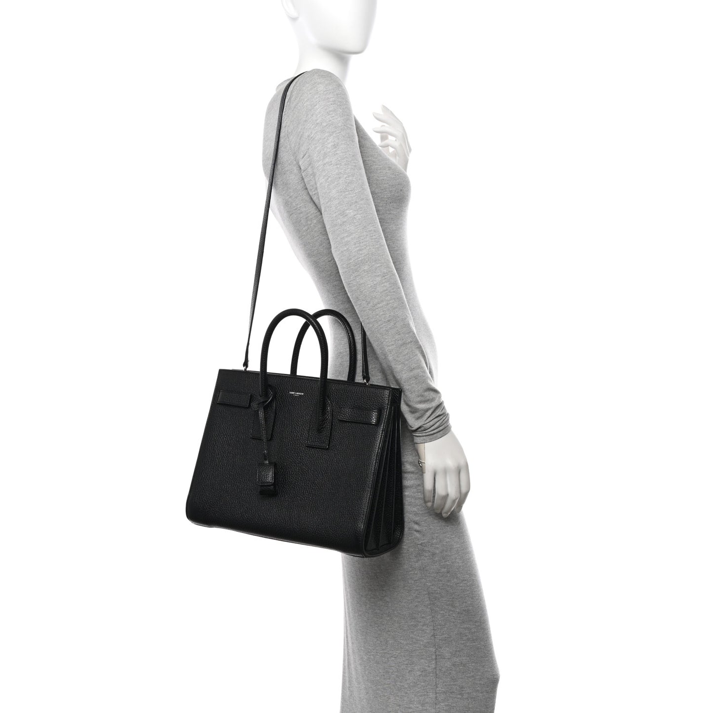 Grained Calfskin Small Sac De Jour Black