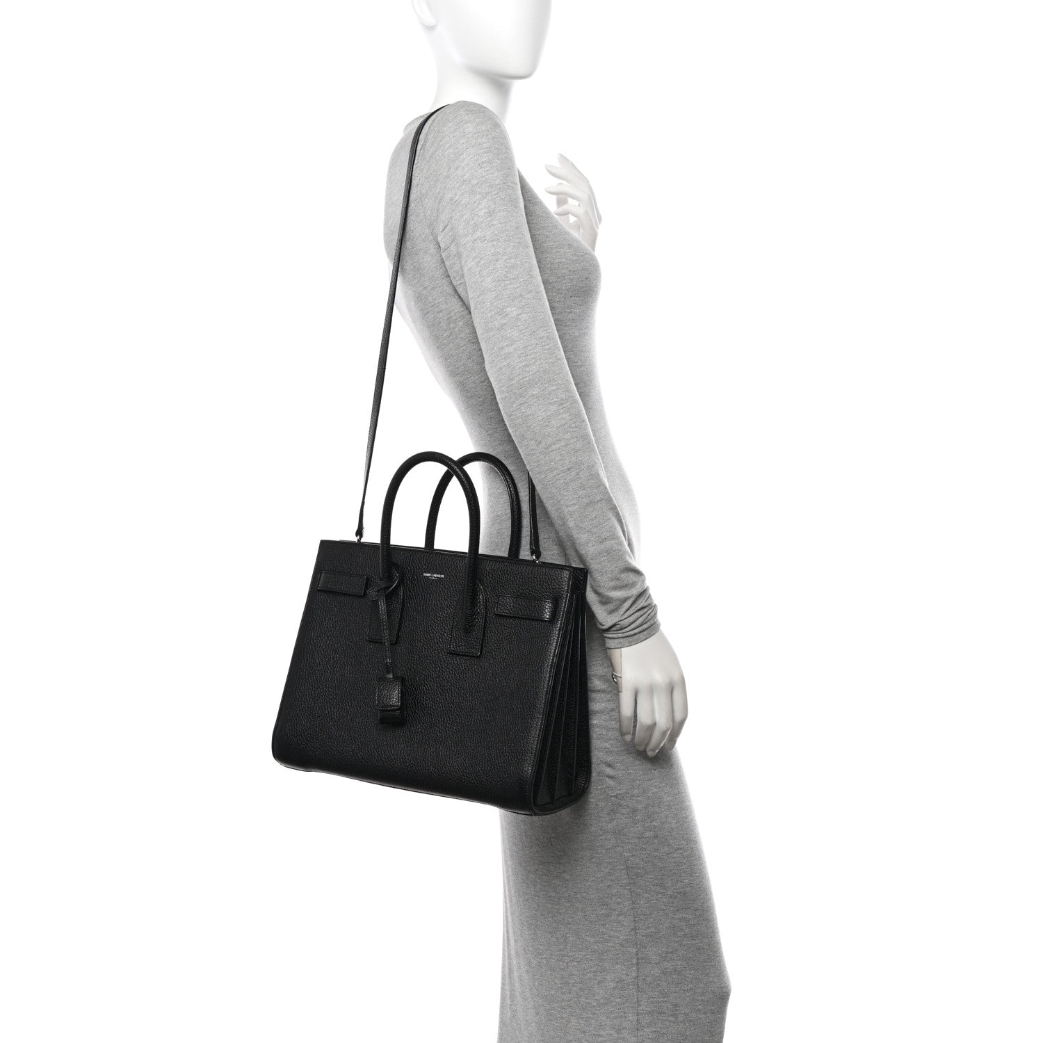 Saint Laurent Grained Calfskin Small Sac De Jour Black 2 of 18