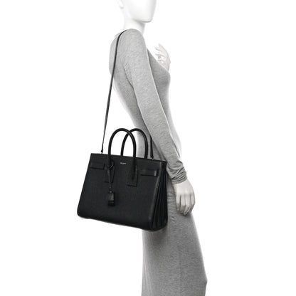 Saint Laurent Grained Calfskin Small Sac De Jour Black 2 of 18