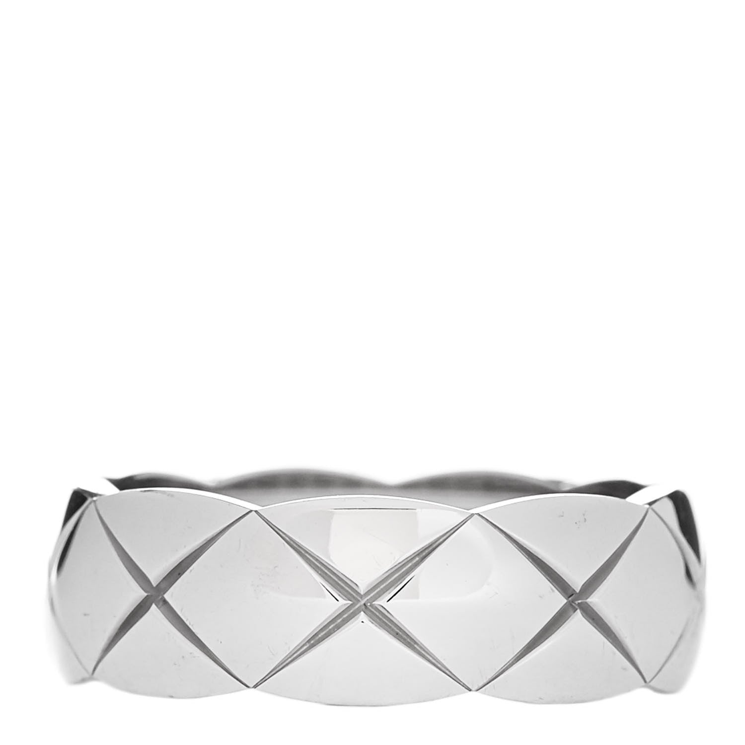 Chanel 18K White Gold Small Coco Crush Ring 56 7.5 3 of 6