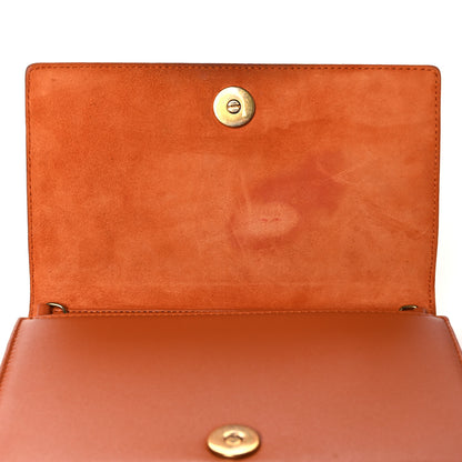 Christian Dior Calfskin Studded Diorama Top Handle Wallet on Chain Pouch Orange 17 of 17