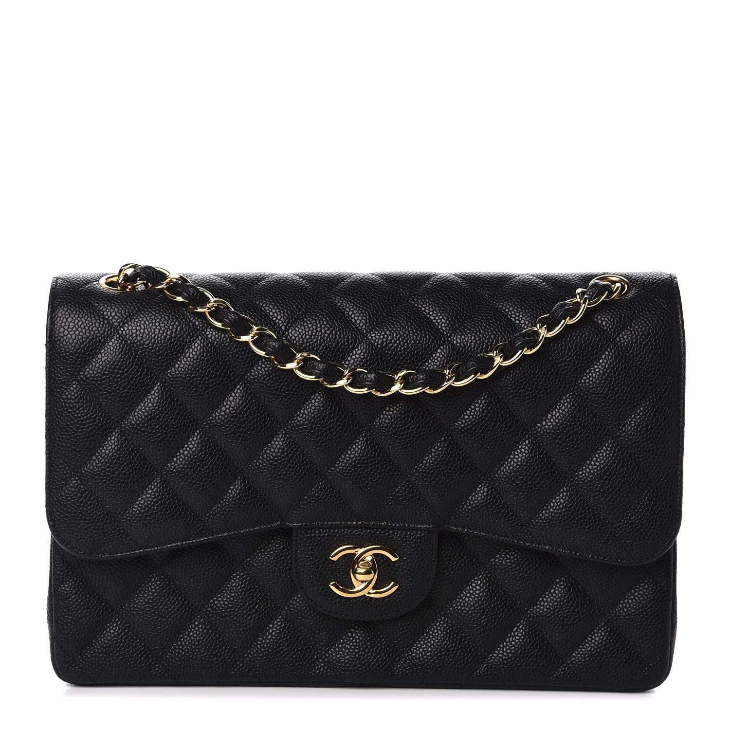 Chanel Caviar Quilted Jumbo Double Flap Black 1 of 9