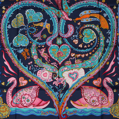 Hermes Silk De Tout Coeur Scarf 90 1 of 6