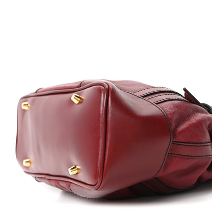 Burberry Lambskin Whipstitch Medium Tote Burgundy 9 of 9