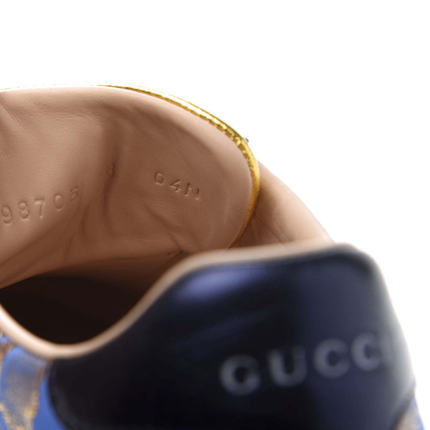 Gucci Lurex Jacquard Crystal Sylvie Web Branches Womens Ace Sneakers 36 Pervinca Gold 9 of 10
