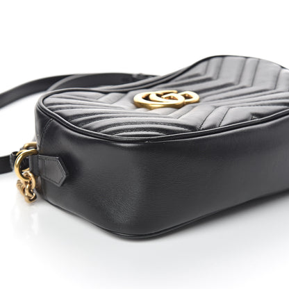 Gucci Calfskin Matelasse Small GG Marmont Chain Shoulder Bag Black 7 of 8