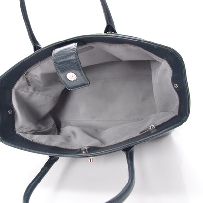 Chanel Deerskin Cerf Executive Shopper Tote Dark Blue 5 of 10