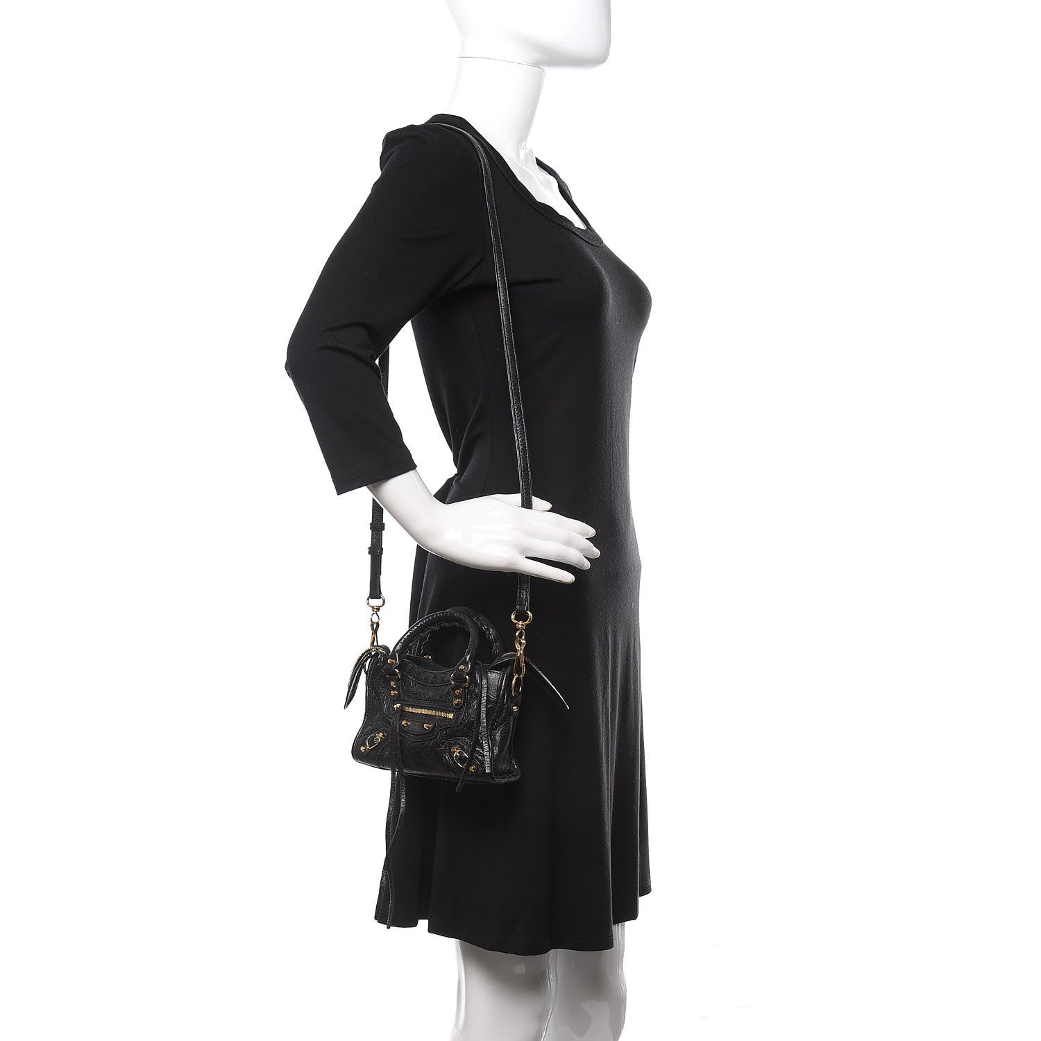 Balenciaga Agneau Classic Gold Hardware Nano City Black 2 of 11