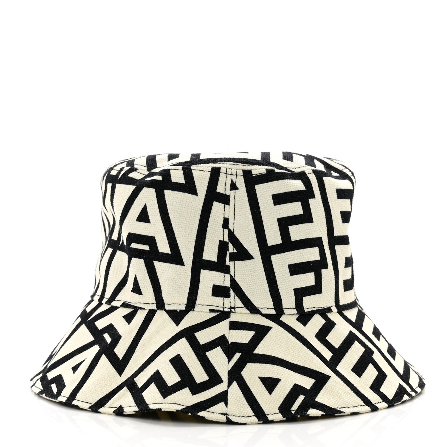 Fendi x MARC JACOBS Canvas Logo Print Bucket Hat S Black White 3 of 7