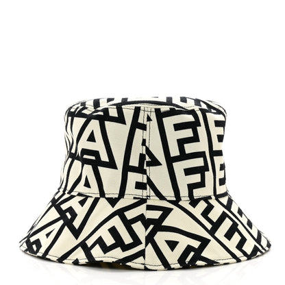 Fendi x MARC JACOBS Canvas Logo Print Bucket Hat S Black White 3 of 7
