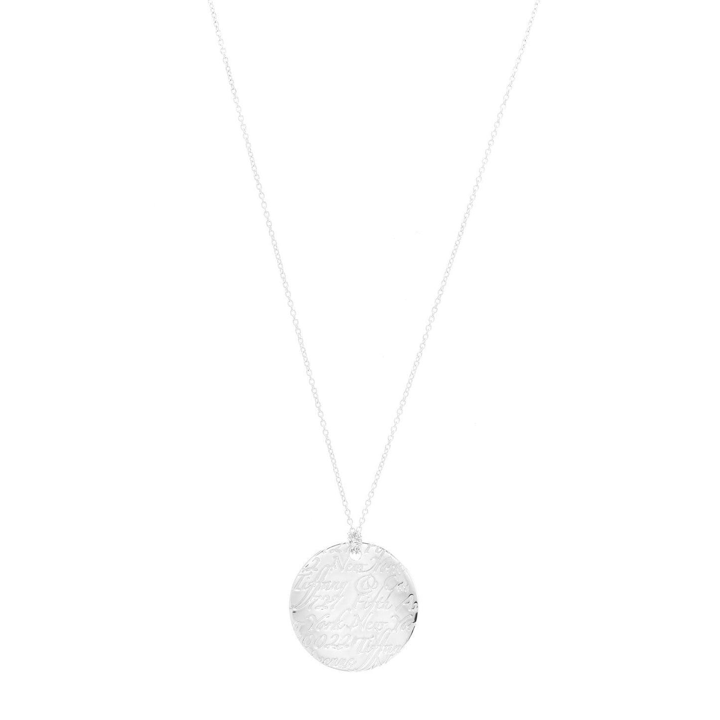 Sterling Silver Notes Round Pendant Necklace