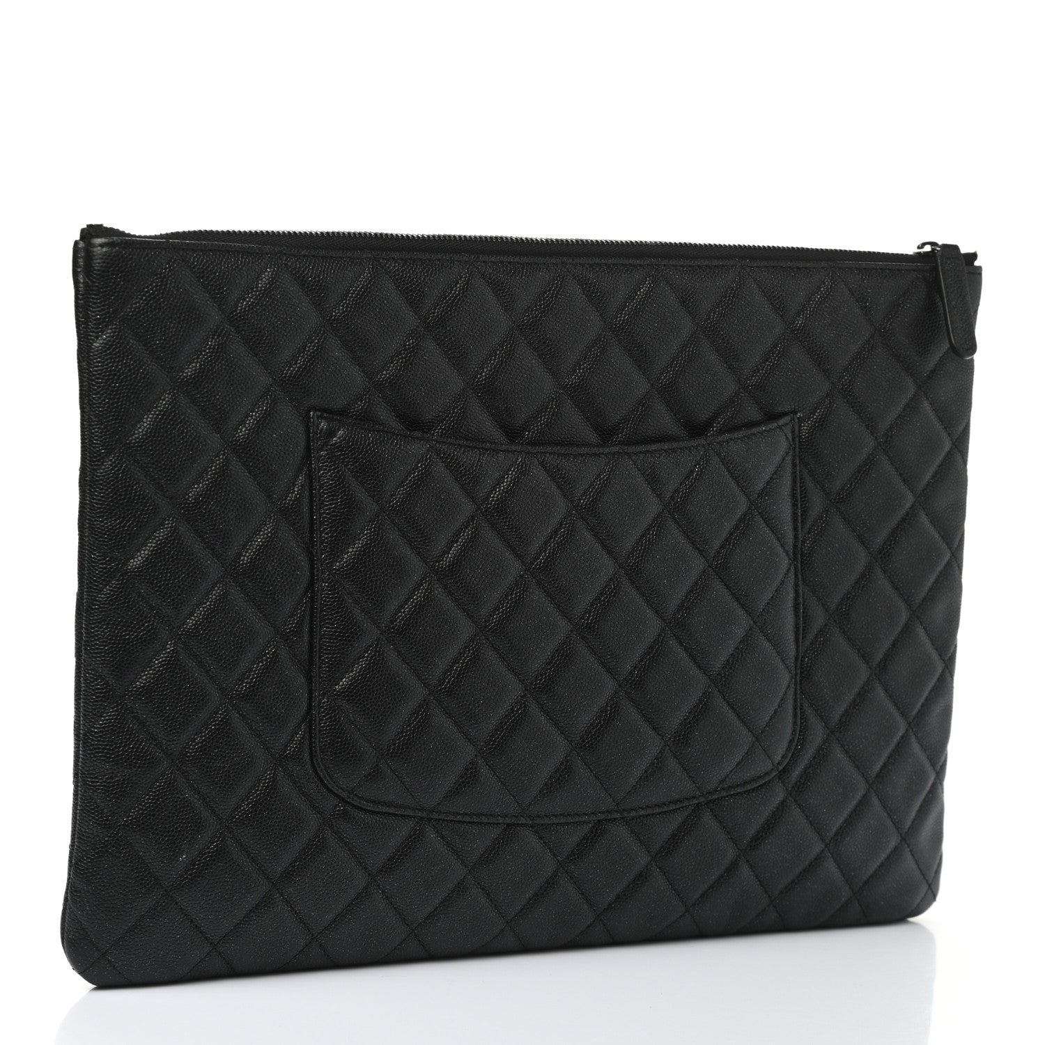 Chanel Iridescent Caviar Quilted Large Cosmetic Case Black 3 of 8