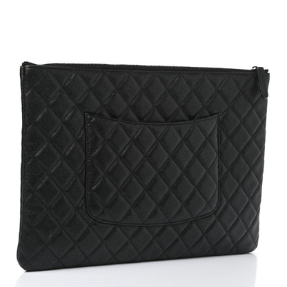 Chanel Iridescent Caviar Quilted Large Cosmetic Case Black 3 of 8