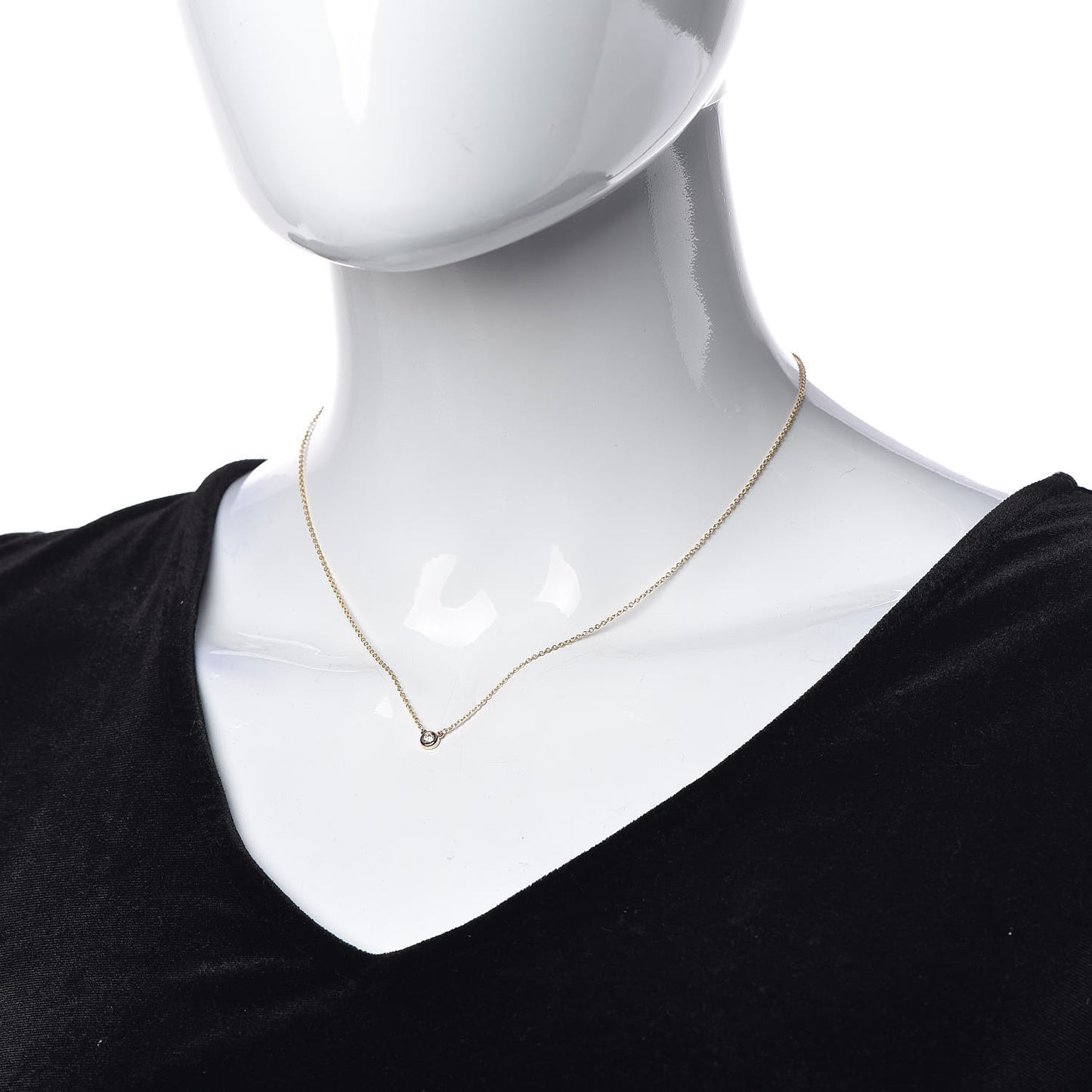 18K Rose Gold Diamond .07ct Elsa Peretti Diamonds by the Yard Pendant Necklace