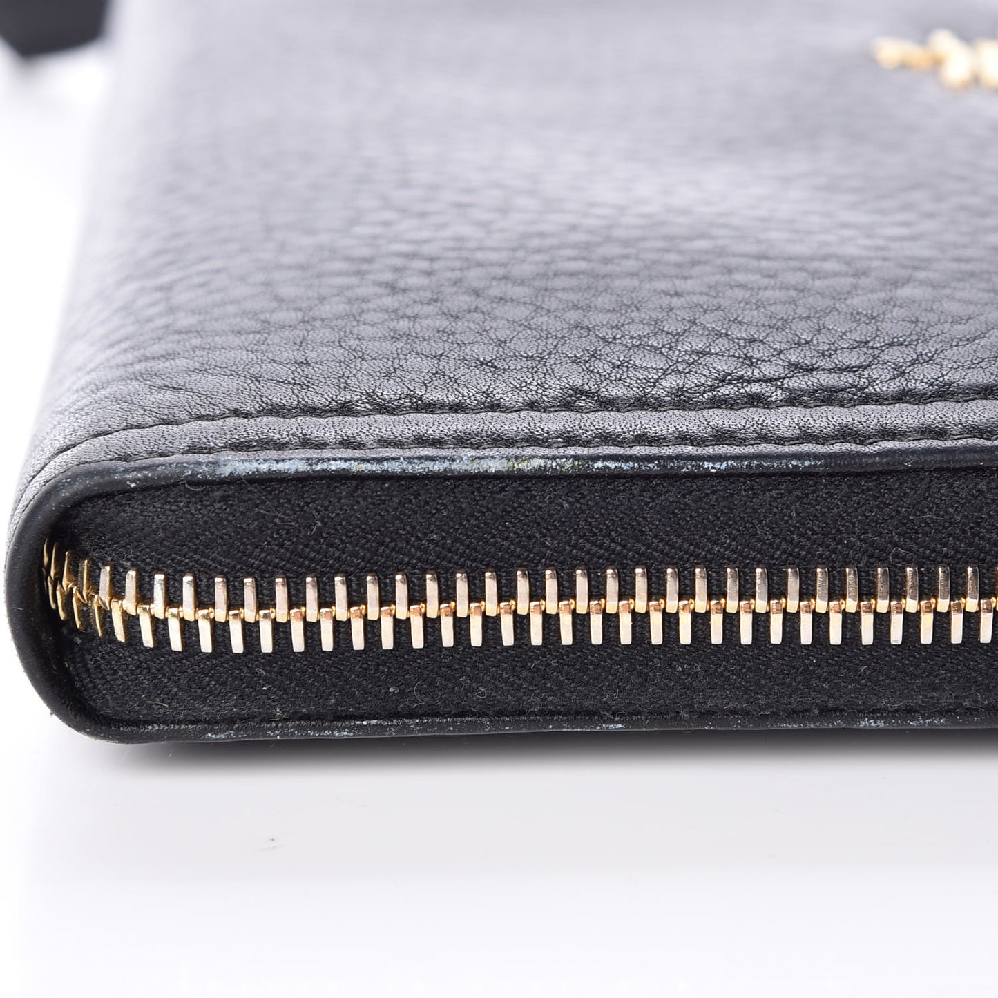 Vitello Daino Zip Around Wallet Black
