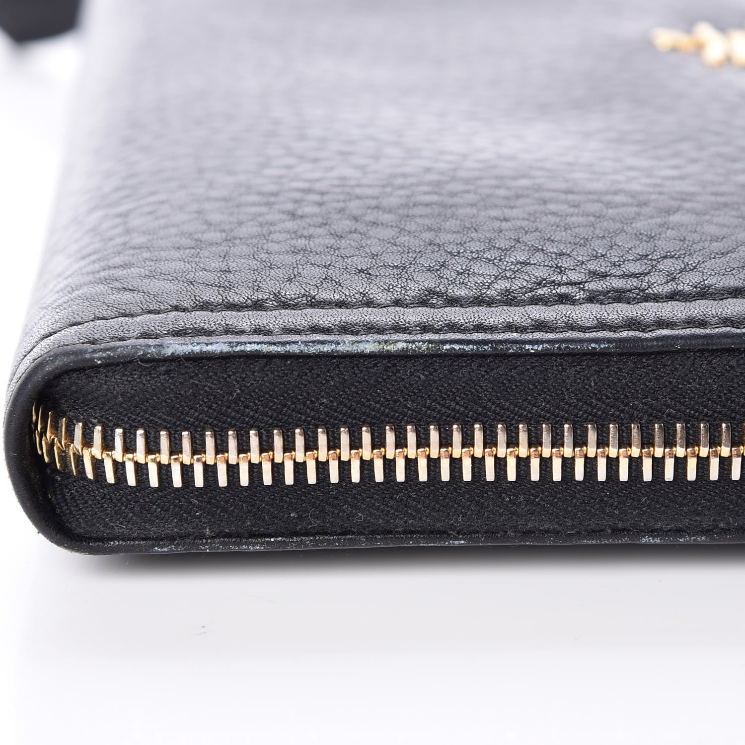 Prada Vitello Daino Zip Around Wallet Black 10 of 11