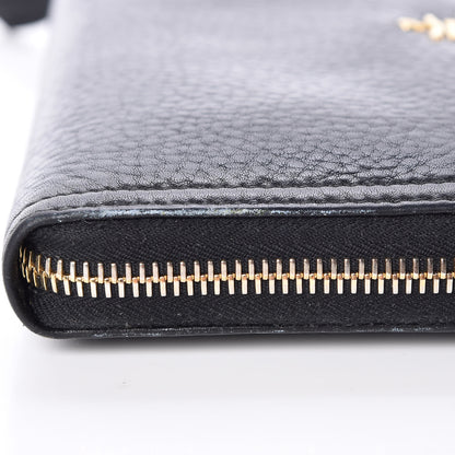 Prada Vitello Daino Zip Around Wallet Black 10 of 11