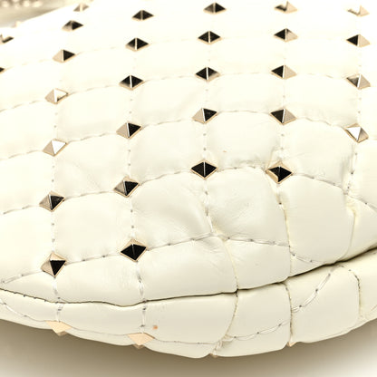 Valentino Garavani Nappa Small Rockstud Spike Hobo Ivory 8 of 10