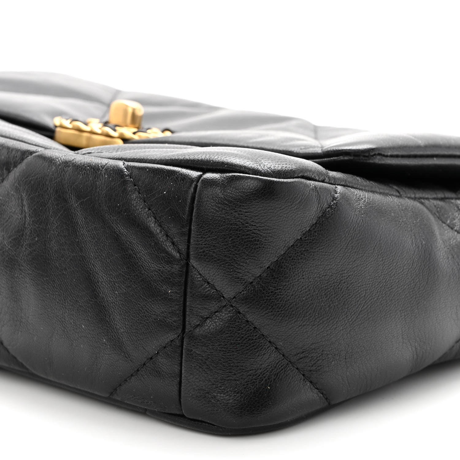Chanel Shiny Goatskin Quilted Medium Chanel 19 Flap Black 9 of 9