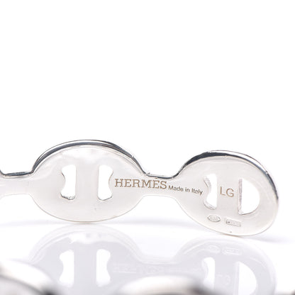 Hermes Sterling Silver MM Chaine d'Ancre Enchainee Cuff Bracelet LG 4 of 5