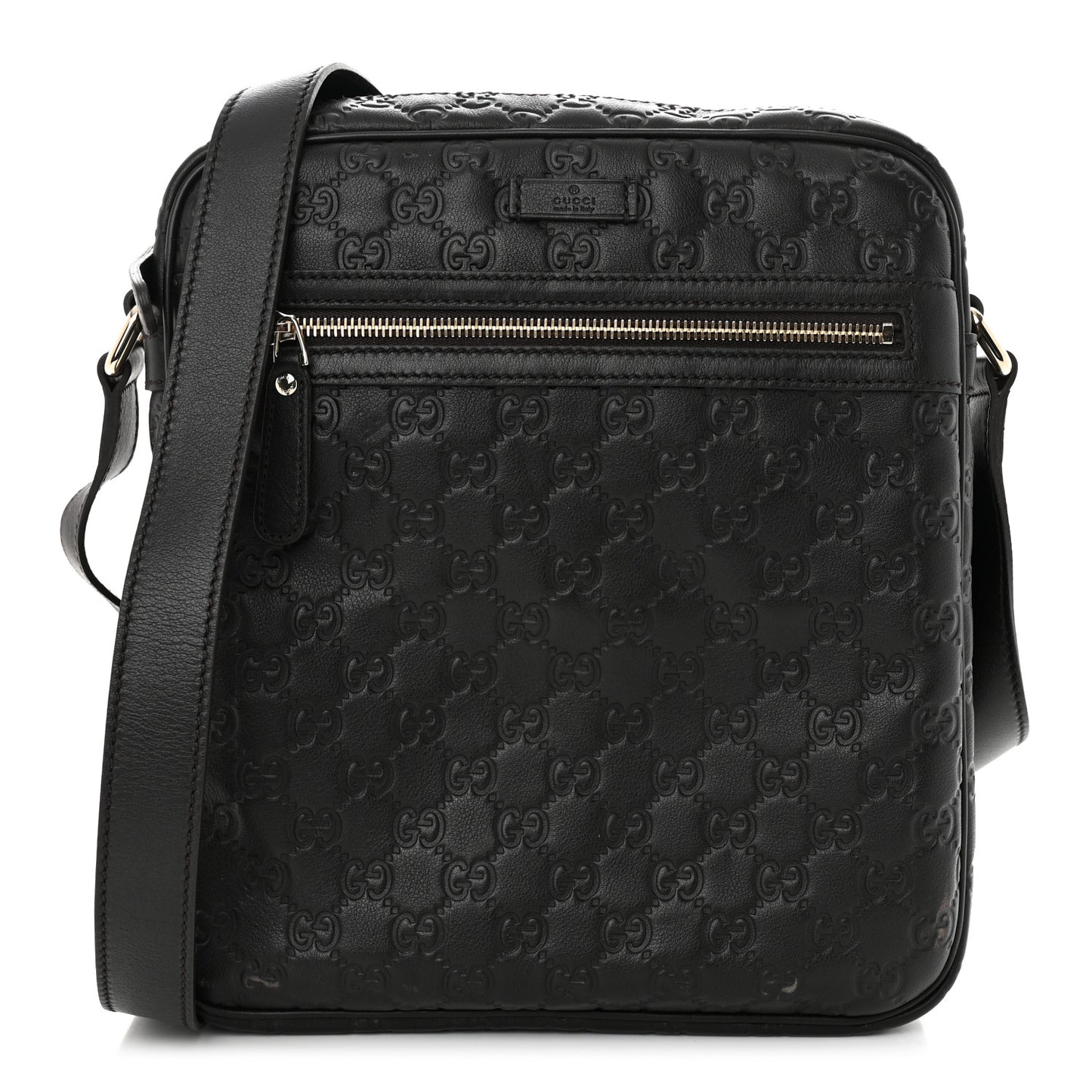 Guccissima Flat Messenger Bag Dark Brown
