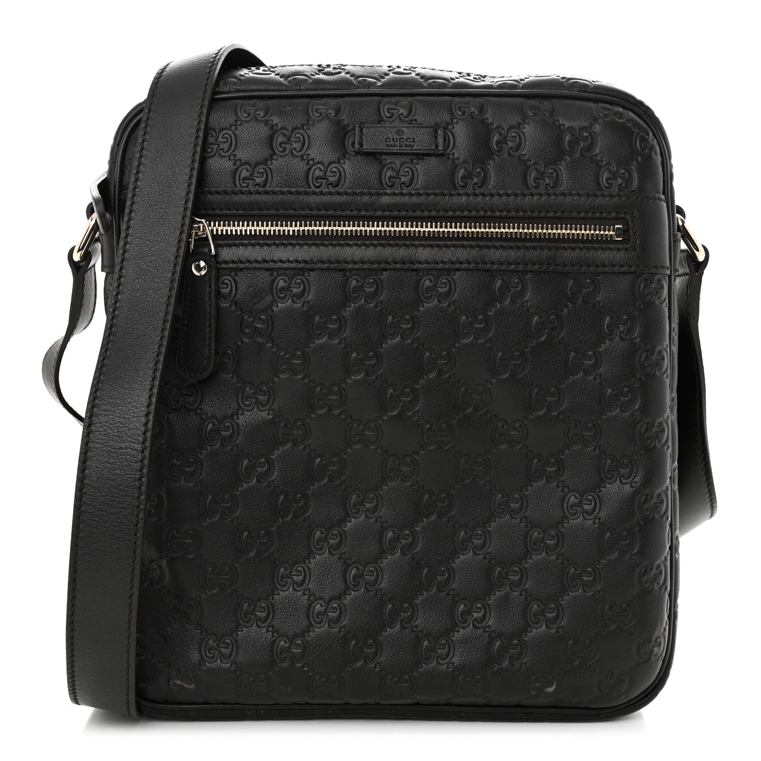 Gucci Guccissima Flat Messenger Bag Dark Brown 1 of 11