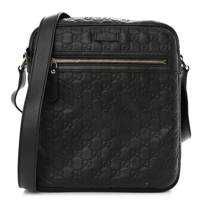 Gucci Guccissima Flat Messenger Bag Dark Brown 1 of 11