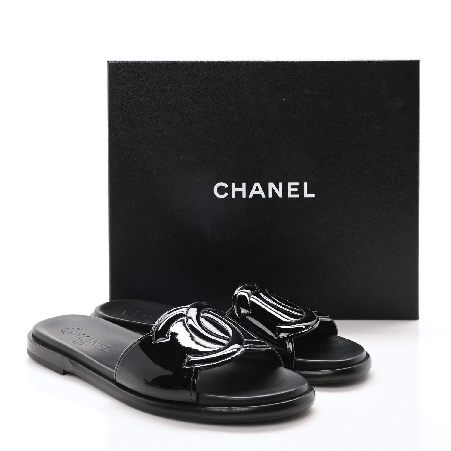 Chanel Mesh Patent Calfskin CC Mules 40.5 Black 9 of 9