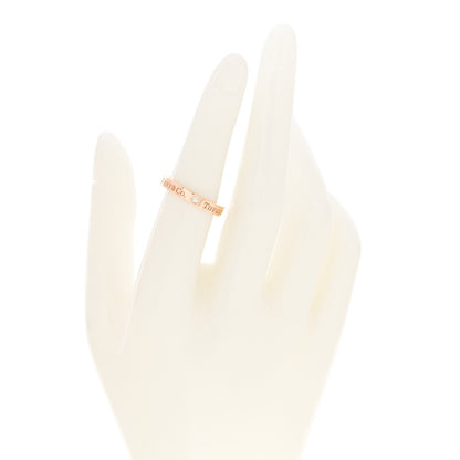 Tiffany 18K Rose Gold Diamond 3mm Logo Band Ring 51 5.75 2 of 6
