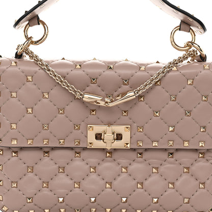 Valentino Garavani Lambskin Medium Rockstud Spike Shoulder Bag Poudre 6 of 8