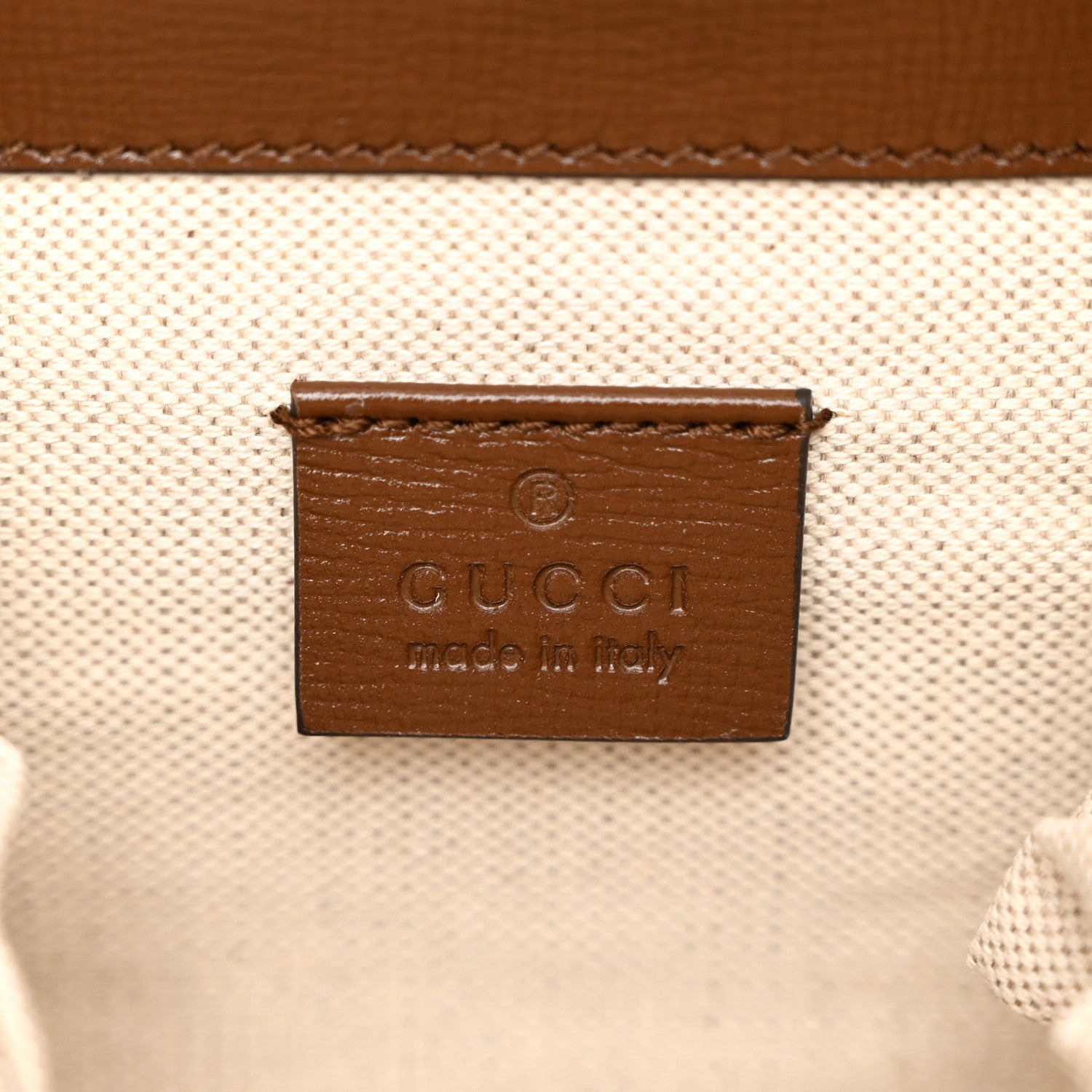 Gucci GG Supreme Monogram Azalea Calfskin Small Horsebit 1955 Foldover Top Handle Bag Beige Ebony Brown Sugar 6 of 10