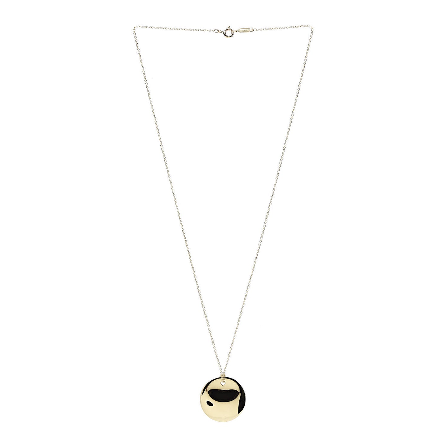 18K Yellow Gold Elsa Peretti Round Disc Pendant Necklace