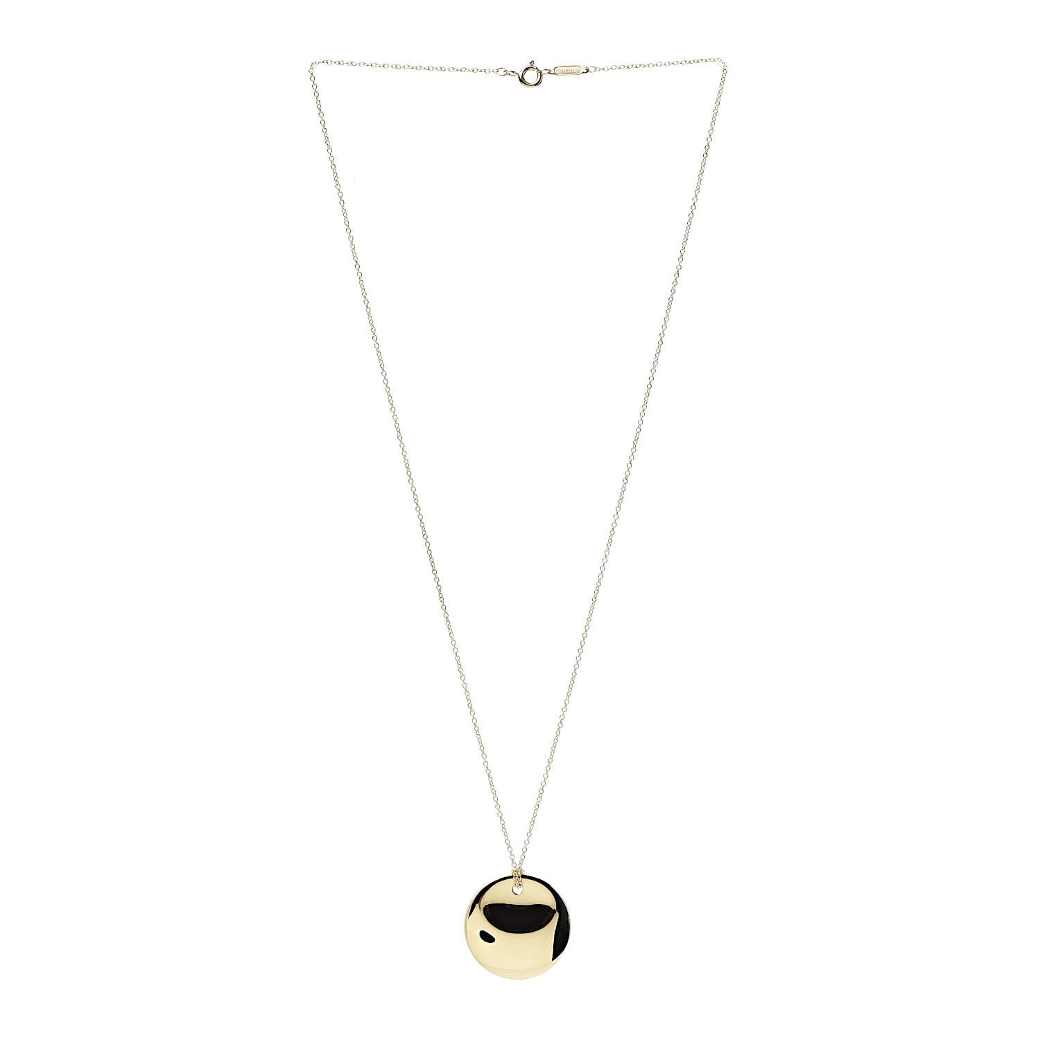 Tiffany 18K Yellow Gold Elsa Peretti Round Disc Pendant Necklace 3 of 5