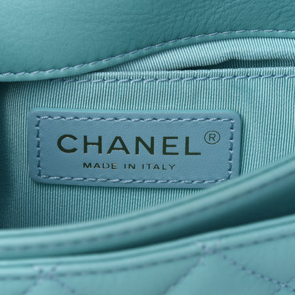 Chanel Calfskin Quilted Top Handle Flap Light Blue 5 of 13
