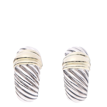 David Yurman Sterling Silver 14K Gold Thoroughbred Shrimp Earrings 1 of 4