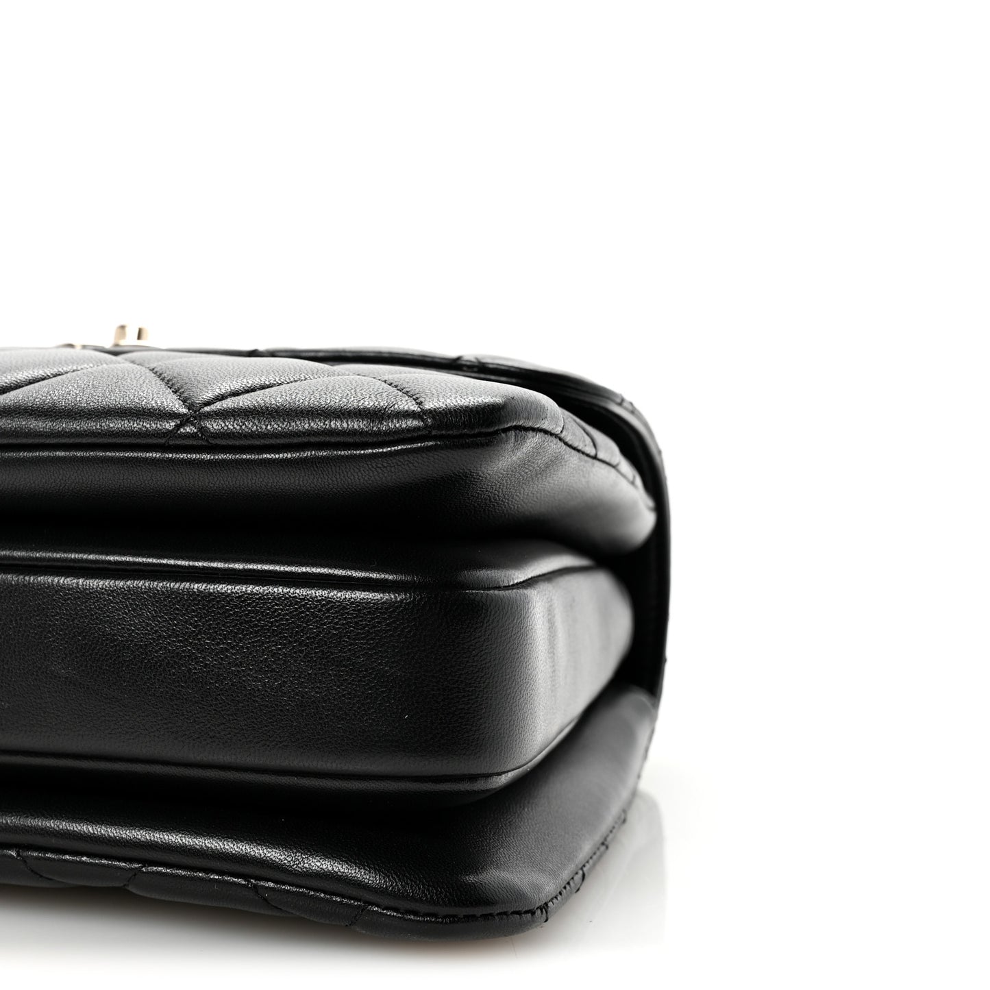Lambskin Quilted Small Trendy CC Dual Handle Flap Bag Black