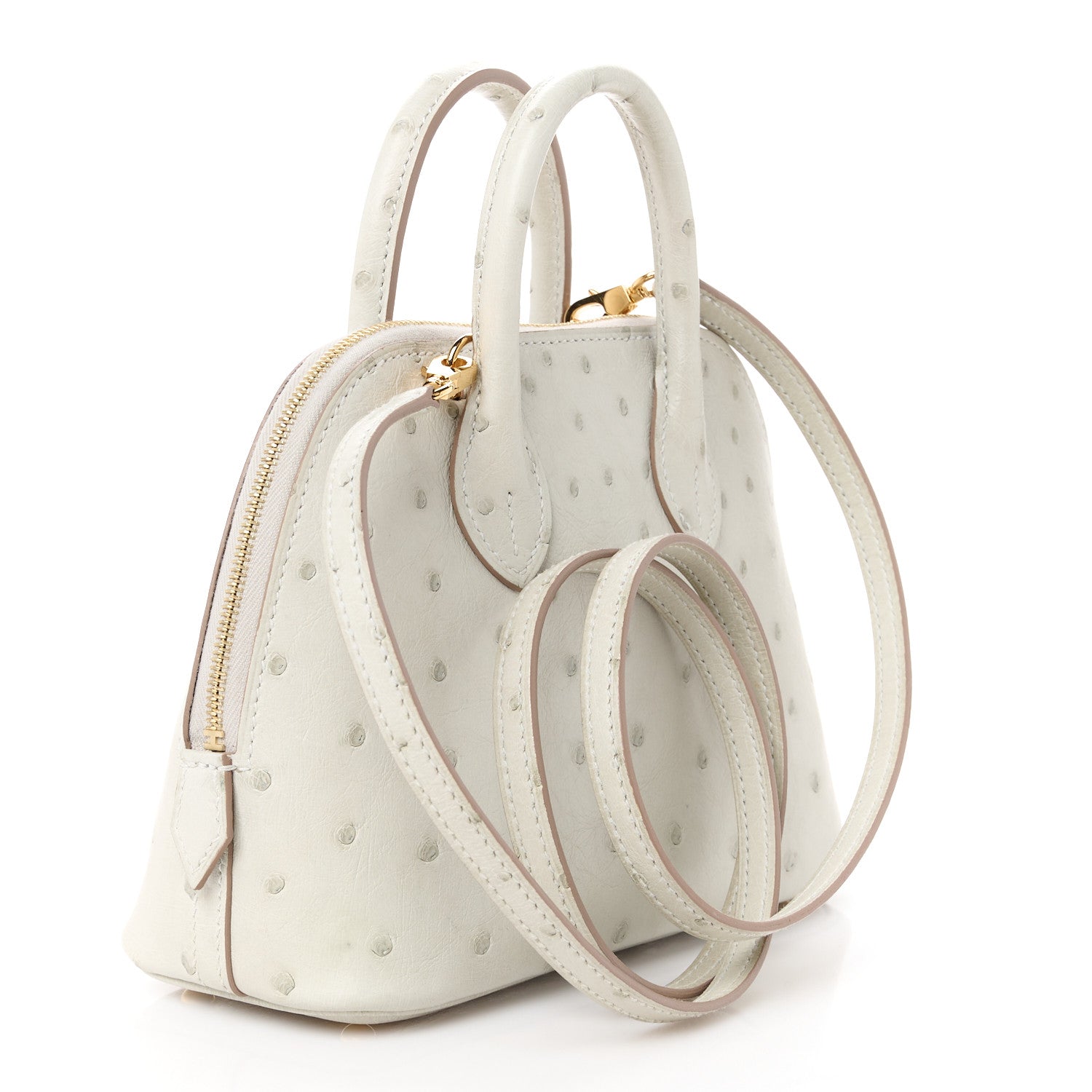 Hermes Ostrich Bolide Mini 1923 Gris Perle 3 of 9