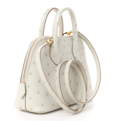 Hermes Ostrich Bolide Mini 1923 Gris Perle 3 of 9