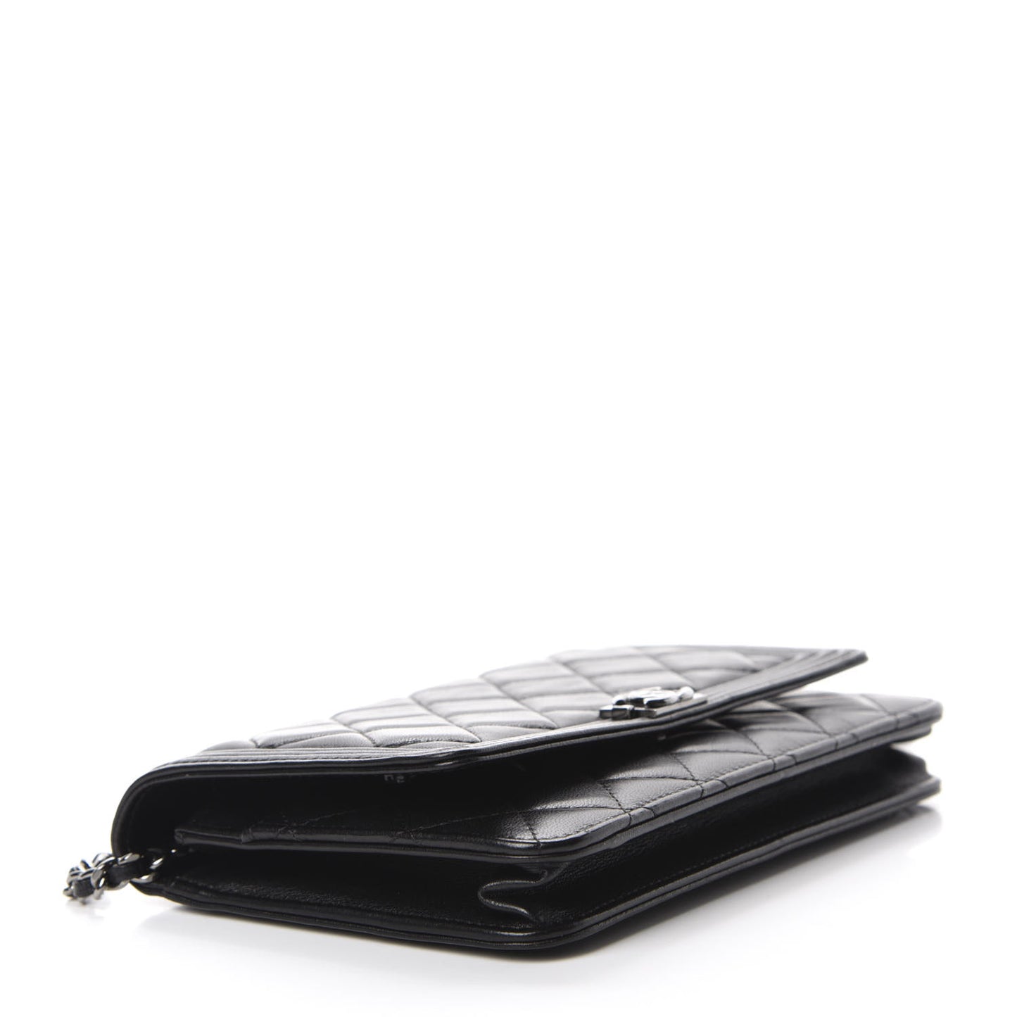 Lambskin Quilted Boy Wallet On Chain WOC Black