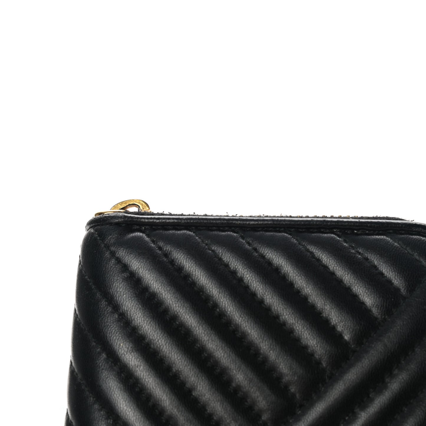 Nappa Impunture Zip Around Wallet Black