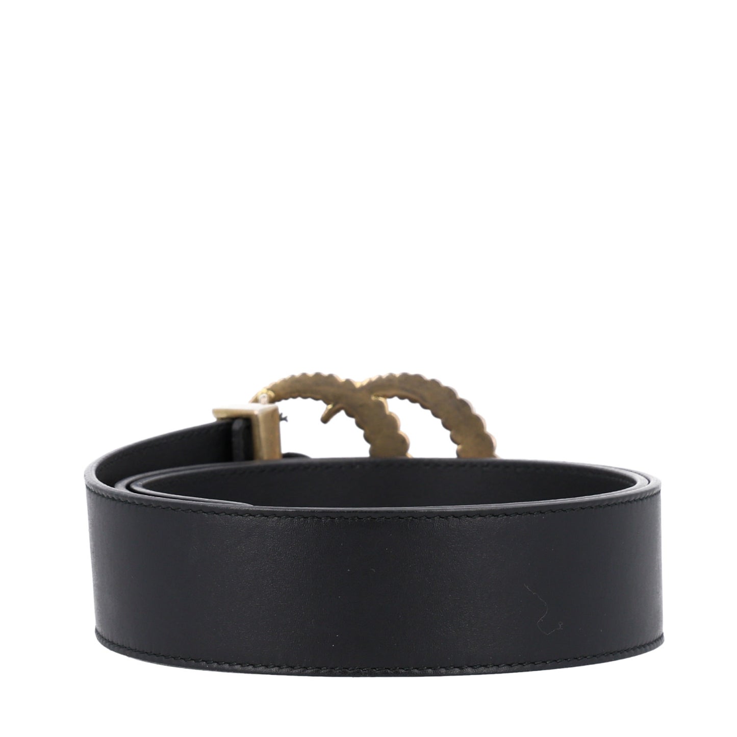 Moon Calfskin Torchon Double G 40mm Belt 90 36 Black