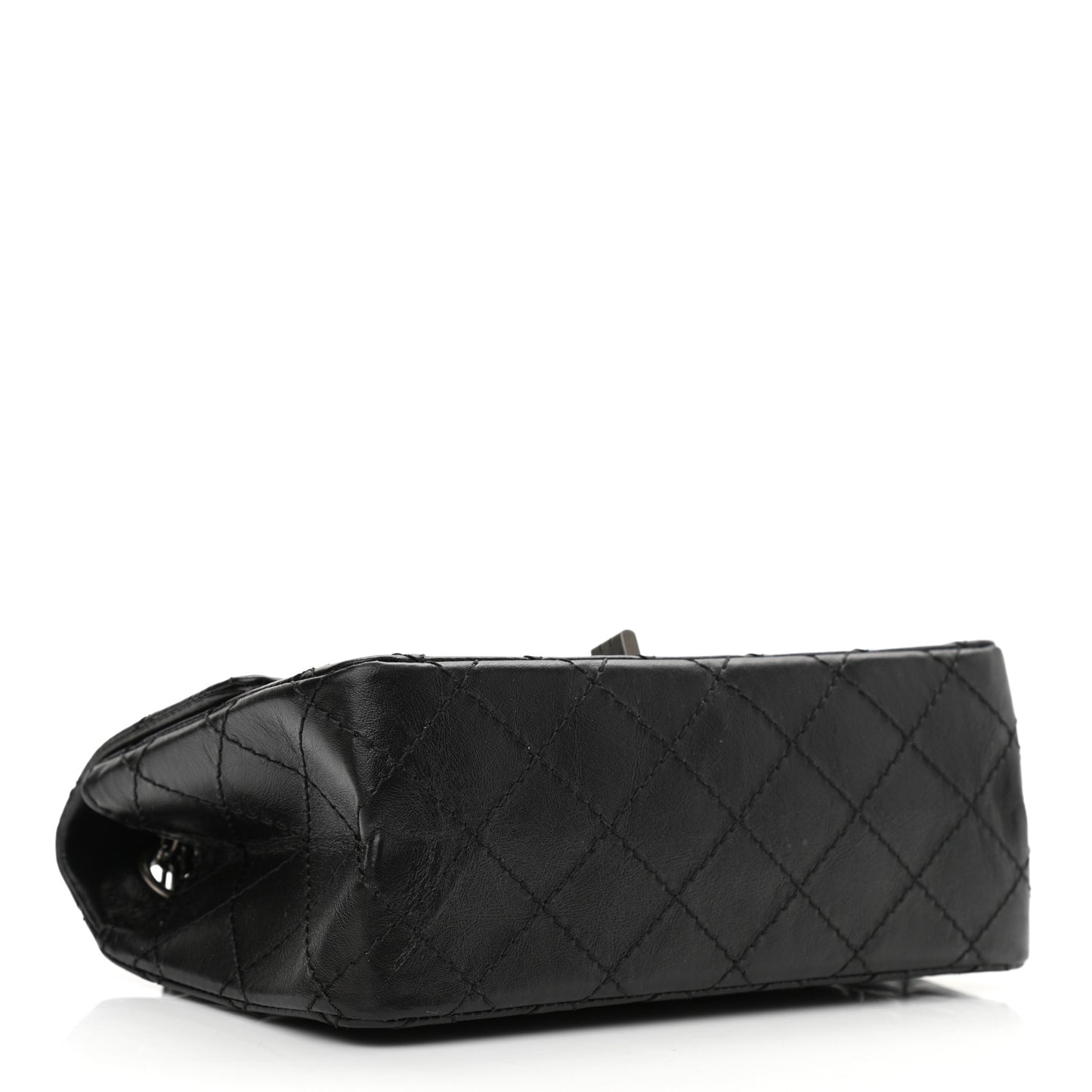 Aged Calfskin Quilted 2.55 Reissue Mini Flap Black