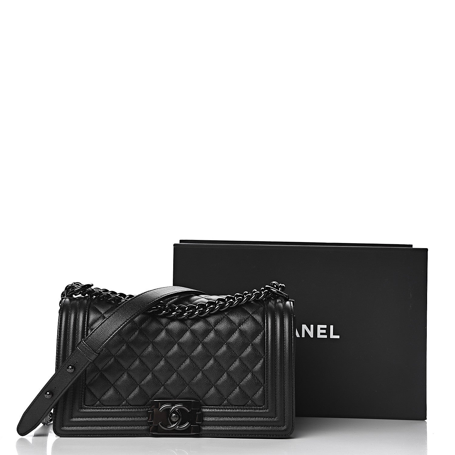 Chanel Caviar Quilted Medium Boy Flap So Black 13 of 13
