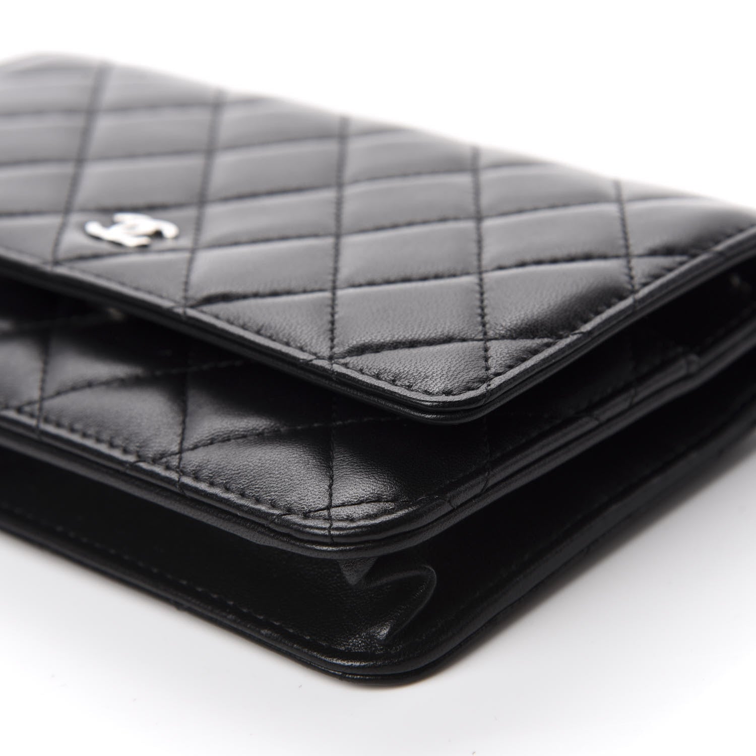 Chanel Lambskin Quilted Wallet On Chain WOC Black 7 of 12