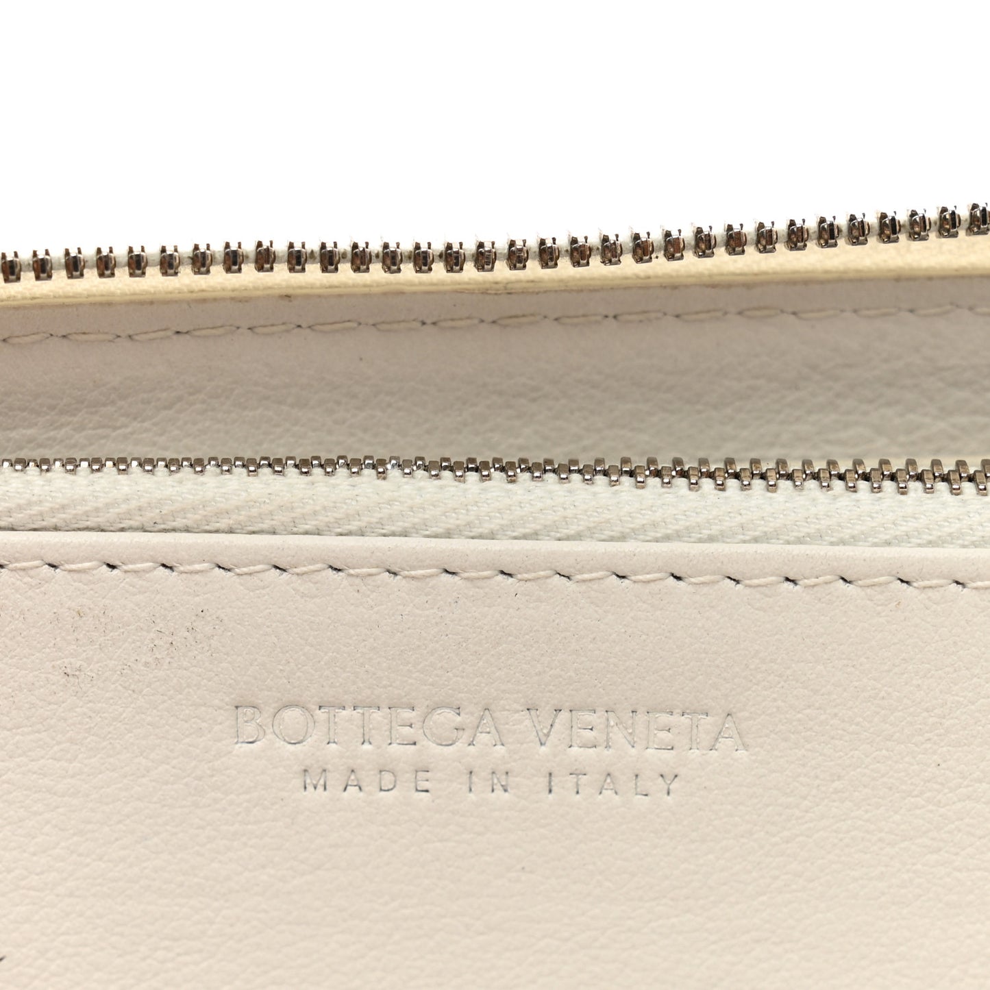 Nappa Maxi Intrecciato Zip Around Wallet White