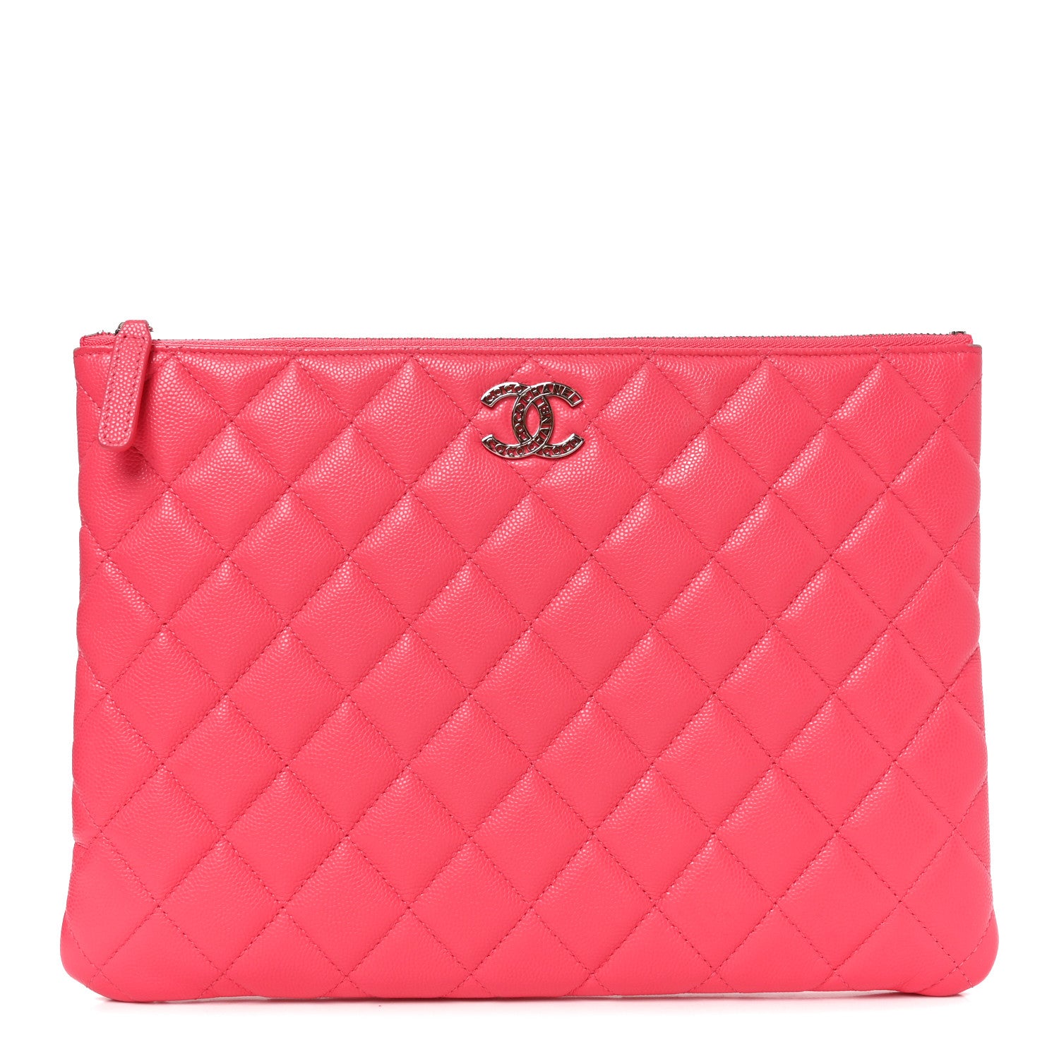 Chanel Caviar Quilted Medium Cosmetic Case Pink 1 of 8